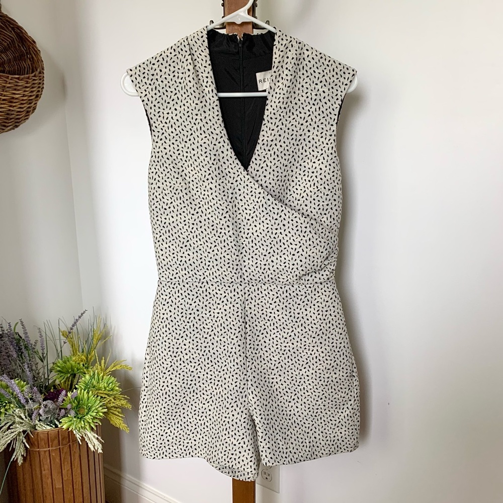 Reiss Jeannette Speckled Jacquard Romper Playsuit sz 4 SM - Picture 6 of 16